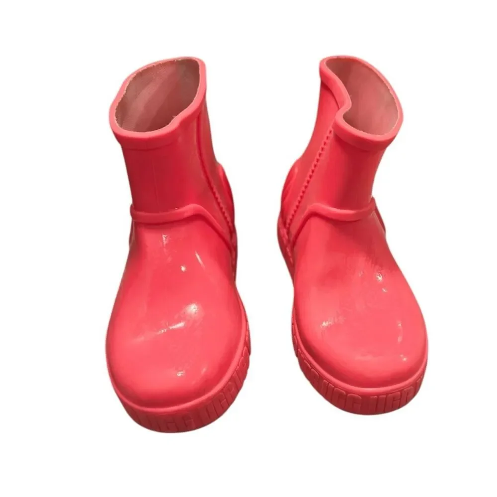 UGG Kids Pink Rain Boots Fleece Lined Size 13 Waterproof School Shoes
